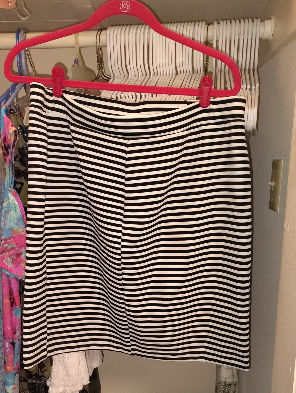 Black & White Striped Pencil Skirt